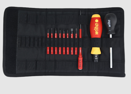SCREWDRIVER BIT SET-HANDLE,BLADE,ADJ TOOL, 11 PC