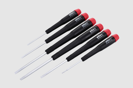 SCREWDRIVER SET, PRECISION SLOTTED, 6 PC