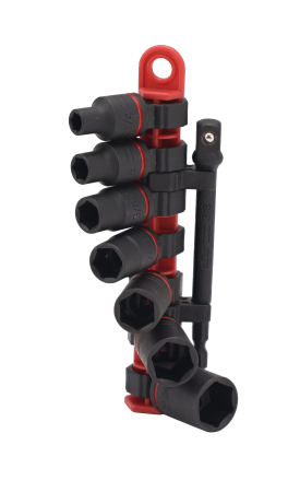 SOCKET SET, IMPACT, 3/8 DR SAE, 8 PC