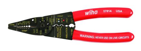 WIRE STRIPPER/CRIMPER COMBO,CLASSIC GRIP, 8.25"
