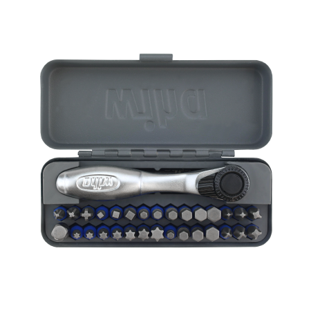 BIT SET - TERMINATORBLUE IMPACT W/ MINI RATCHET, 32 PC