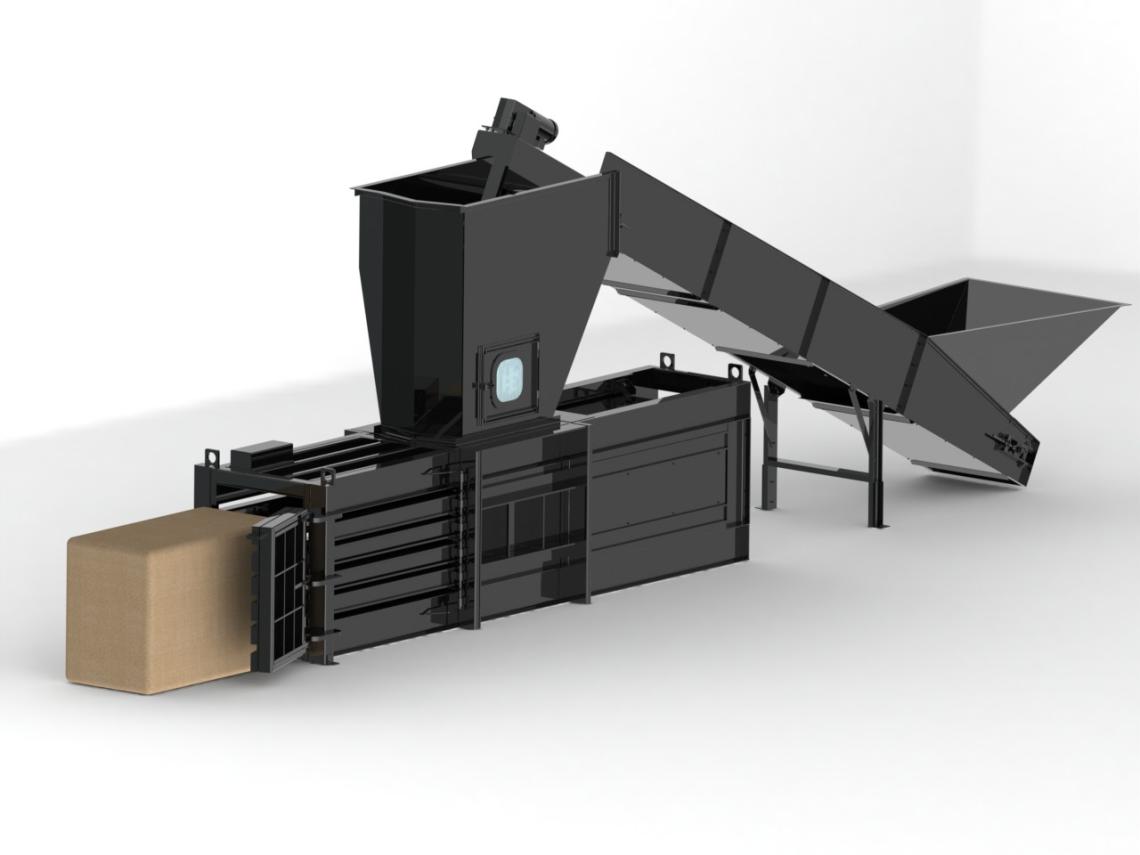 HX-60 Horizontal Baler with rear feed conveyor